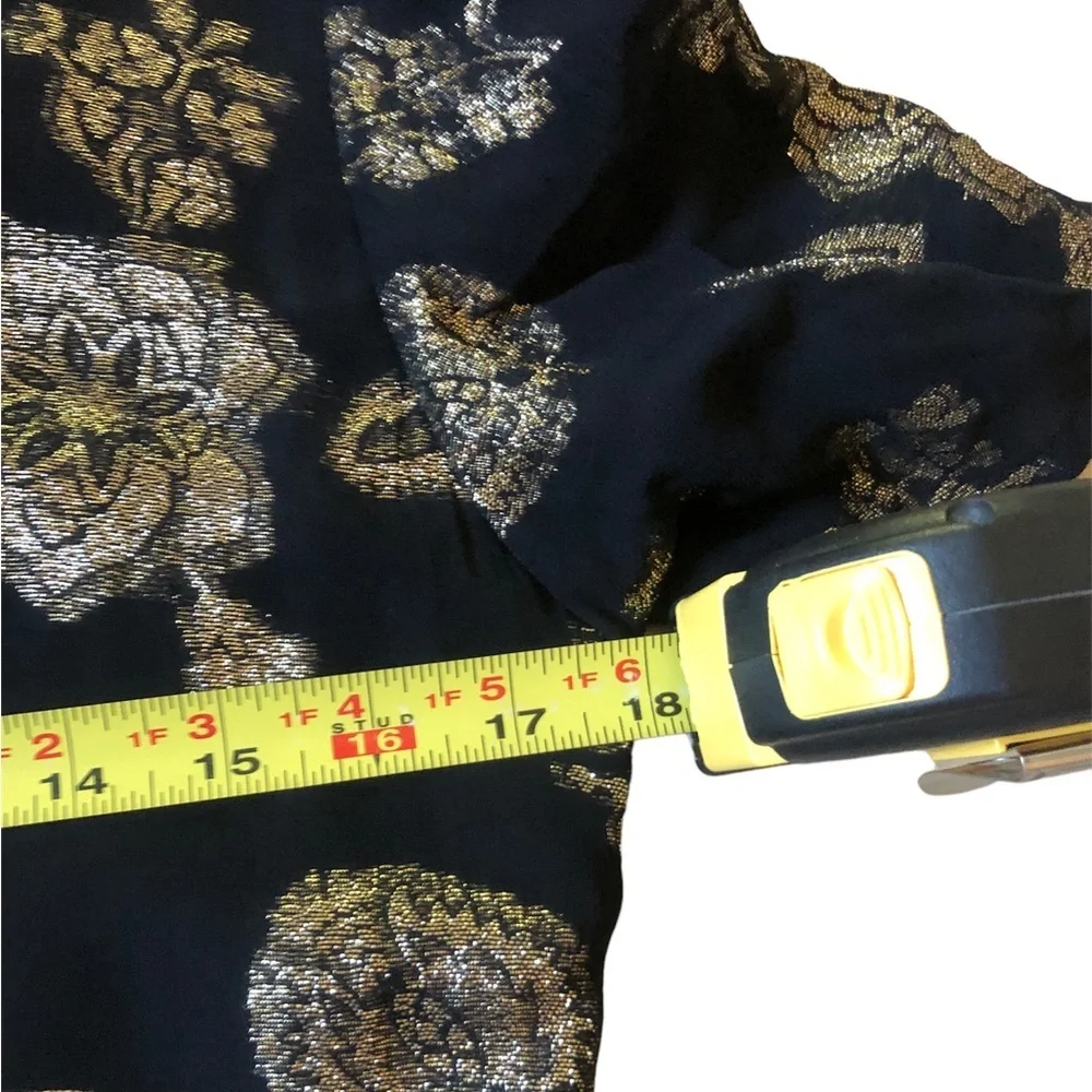 Michael Novarese Couture Black & Gold Floral Dress (RARE & Vintage) - Picture 11 of 12